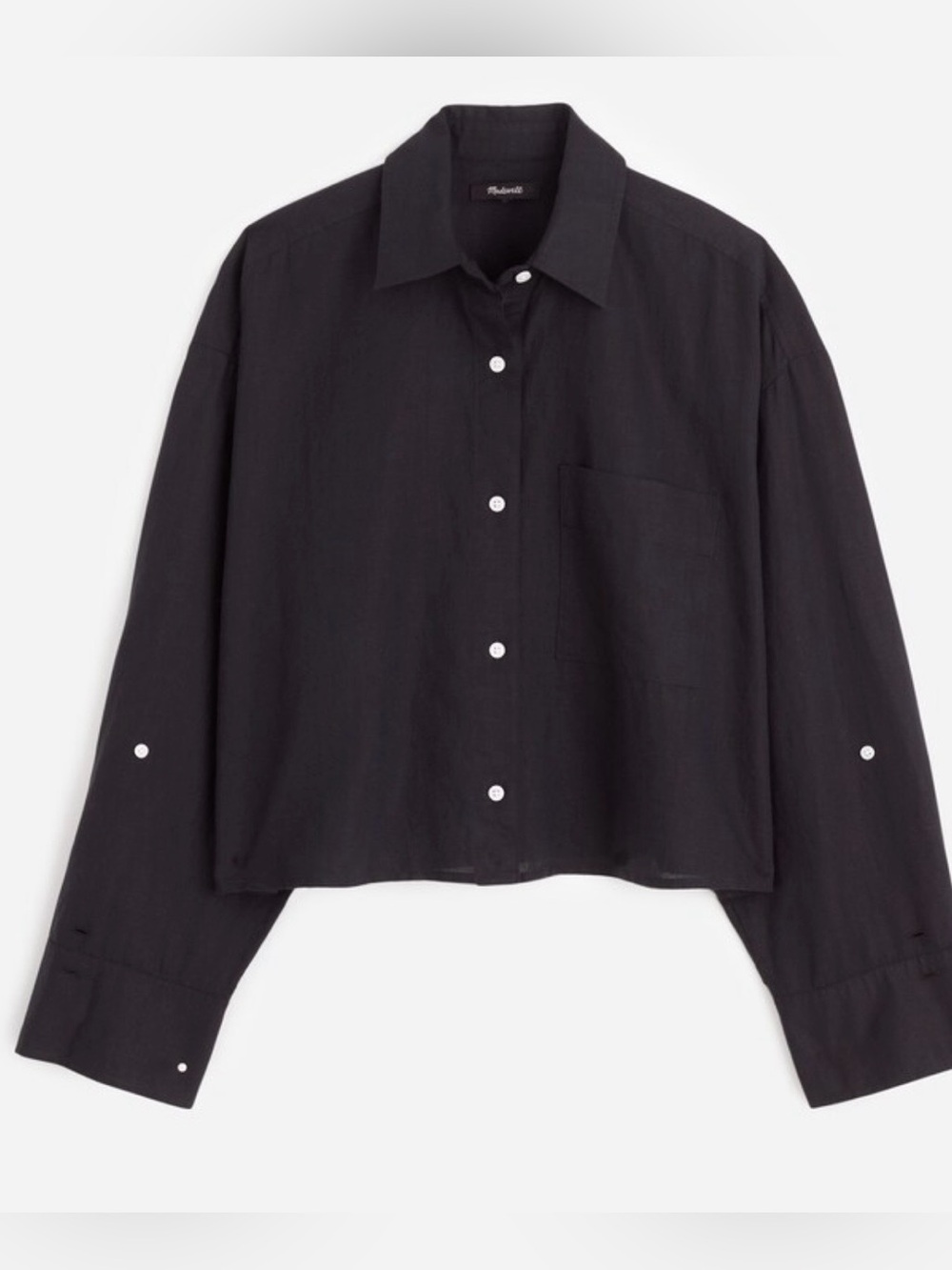 Madewell Straight-Hem Shirt in Linen-Cotton Blend S